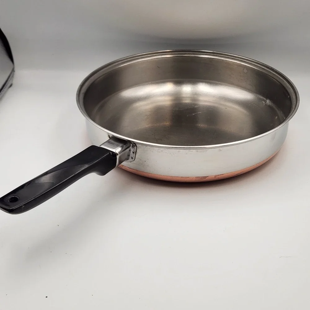 Ekco Ware Copper Bottom Fry Pan 10.25 Inch Stainless Steel Skillet Chicago USA
